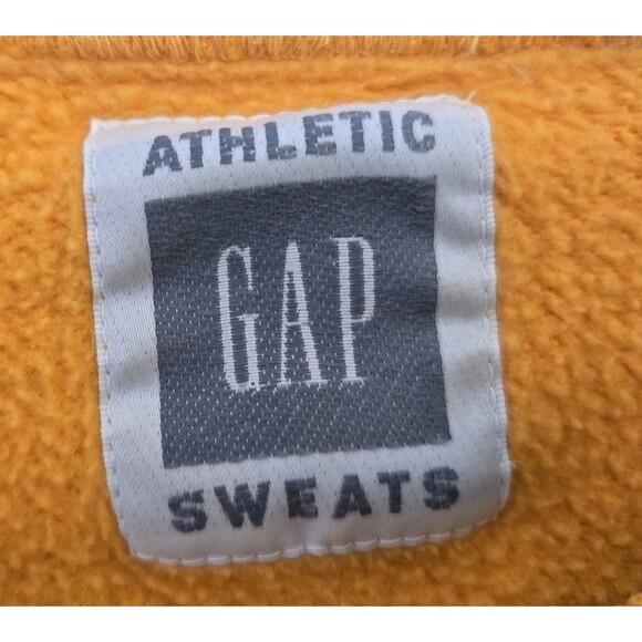 VTG GAP Sweatshirt Mens M Yellow Athletic Sweats Blank Essential 90s Y2K Baggy - Picture 5 of 10